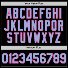 Load image into Gallery viewer, Custom Black Light Blue-Pink 3D Pattern Design Gradient Style Twinkle Star Authentic Baseball Jersey