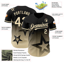Load image into Gallery viewer, Custom Black Cream 3D Pattern Design Gradient Style Twinkle Star Authentic Baseball Jersey