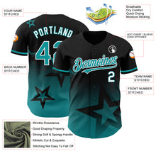 Load image into Gallery viewer, Custom Black Teal-White 3D Pattern Design Gradient Style Twinkle Star Authentic Baseball Jersey