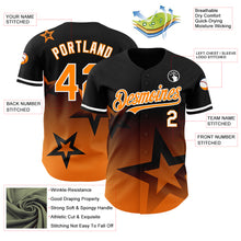 Load image into Gallery viewer, Custom Black Bay Orange-White 3D Pattern Design Gradient Style Twinkle Star Authentic Baseball Jersey