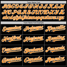 Load image into Gallery viewer, Custom Black Bay Orange-White 3D Pattern Design Gradient Style Twinkle Star Authentic Baseball Jersey