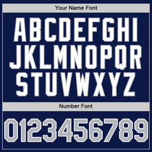 Load image into Gallery viewer, Custom Navy Gray-White 3D Pattern Design Gradient Style Twinkle Star Authentic Baseball Jersey
