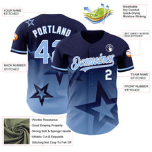 Load image into Gallery viewer, Custom Navy Light Blue-White 3D Pattern Design Gradient Style Twinkle Star Authentic Baseball Jersey