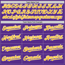 Load image into Gallery viewer, Custom Purple Gold-White 3D Pattern Design Gradient Style Twinkle Star Authentic Baseball Jersey