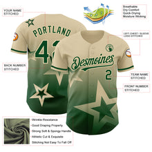 Load image into Gallery viewer, Custom Cream Green 3D Pattern Design Gradient Style Twinkle Star Authentic Baseball Jersey