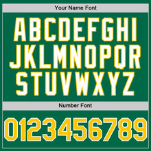 Load image into Gallery viewer, Custom Kelly Green Yellow-White 3D Pattern Design Gradient Style Twinkle Star Authentic Baseball Jersey