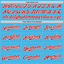 Load image into Gallery viewer, Custom Sky Blue Red-White 3D Pattern Design Gradient Style Twinkle Star Authentic Baseball Jersey