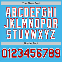 Load image into Gallery viewer, Custom Sky Blue Red-White 3D Pattern Design Gradient Style Twinkle Star Authentic Baseball Jersey