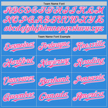 Load image into Gallery viewer, Custom Electric Blue Pink-White 3D Pattern Design Gradient Style Twinkle Star Authentic Baseball Jersey