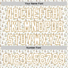 Load image into Gallery viewer, Custom White Old Gold 3D Pattern Design Animal Rabbit Sheep Chicken And Duck Authentic Baseball Jersey