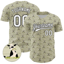 Load image into Gallery viewer, Custom Green White-Black 3D Pattern Design Animal Cow Authentic Baseball Jersey