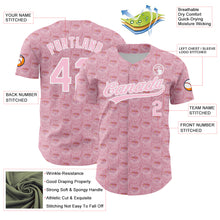 Load image into Gallery viewer, Custom Light Pink White 3D Pattern Design Animal Cat Authentic Baseball Jersey