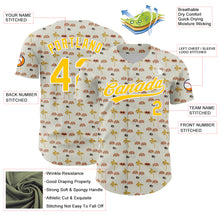 Load image into Gallery viewer, Custom White Yellow 3D Pattern Design Animal Dog And Hawaii Palm Trees Authentic Baseball Jersey