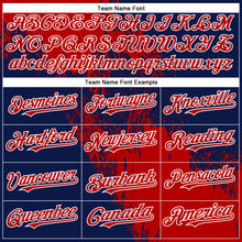 Load image into Gallery viewer, Custom Red Navy-White 3D Pattern Design Abstract Brush Stroke Authentic Baseball Jersey