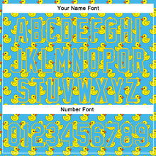 Load image into Gallery viewer, Custom Sky Blue Yellow 3D Pattern Design Animal Duck Authentic Baseball Jersey
