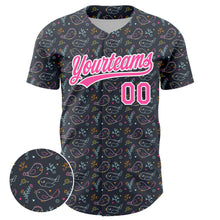 Load image into Gallery viewer, Custom Navy Pink-White 3D Pattern Design Animal Bird Authentic Baseball Jersey