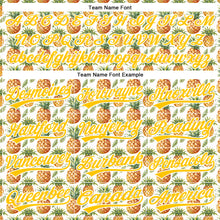 Load image into Gallery viewer, Custom White Yellow 3D Pattern Design Fruit Pineapple Authentic Baseball Jersey