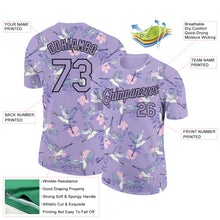 Load image into Gallery viewer, Custom Purple Black 3D Pattern Design Animal Crane Performance T-Shirt