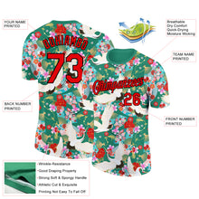 Load image into Gallery viewer, Custom Kelly Green Red-Black 3D Pattern Design Animal Crane Performance T-Shirt