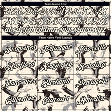 Load image into Gallery viewer, Custom Cream Black 3D Pattern Design Animal Crane Performance T-Shirt