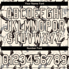 Load image into Gallery viewer, Custom Cream Black 3D Pattern Design Animal Crane Performance T-Shirt