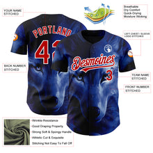 Load image into Gallery viewer, Custom Black Red-White 3D Pattern Design Animal Wolf Authentic Baseball Jersey