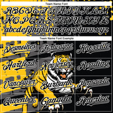 Load image into Gallery viewer, Custom Black Yellow-White 3D Pattern Design Animal Tiger Authentic Baseball Jersey