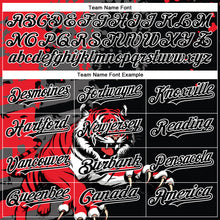 Load image into Gallery viewer, Custom Black Red-White 3D Pattern Design Animal Tiger Authentic Baseball Jersey