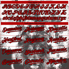 Load image into Gallery viewer, Custom White Red-Black 3D Pattern Design Animal Lion Authentic Baseball Jersey