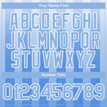 Load image into Gallery viewer, Custom White Light Blue 3D Pattern Design Stripes Authentic Baseball Jersey