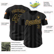 Load image into Gallery viewer, Custom Black Old Gold 3D Pattern Design Stripes Authentic Baseball Jersey