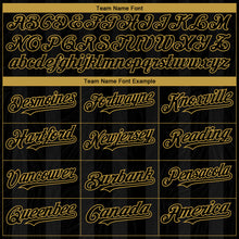 Load image into Gallery viewer, Custom Black Old Gold 3D Pattern Design Stripes Authentic Baseball Jersey