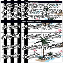 Load image into Gallery viewer, Custom White Black 3D Pattern Design Tropical Hawaii Palm Trees Authentic Baseball Jersey