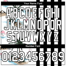 Load image into Gallery viewer, Custom White Black 3D Pattern Design Tropical Hawaii Palm Trees Authentic Baseball Jersey