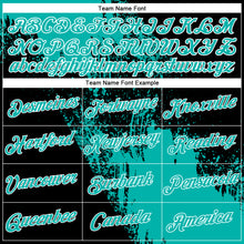 Load image into Gallery viewer, Custom Aqua Black-White 3D Pattern Design Abstract Brush Stroke Performance T-Shirt