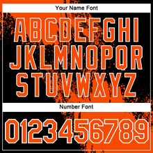 Load image into Gallery viewer, Custom Orange Black-White 3D Pattern Design Abstract Brush Stroke Performance T-Shirt