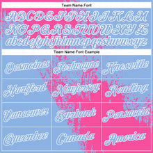 Load image into Gallery viewer, Custom Pink Light Blue-White 3D Pattern Design Abstract Brush Stroke Performance T-Shirt