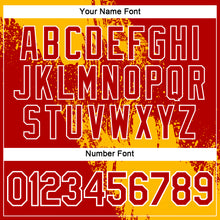 Load image into Gallery viewer, Custom Gold Red-White 3D Pattern Design Abstract Brush Stroke Performance T-Shirt