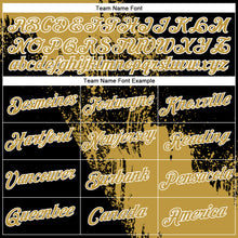 Load image into Gallery viewer, Custom Old Gold Black-White 3D Pattern Design Abstract Brush Stroke Performance T-Shirt