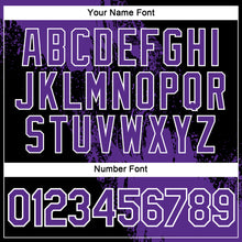 Load image into Gallery viewer, Custom Purple Black-White 3D Pattern Design Abstract Brush Stroke Performance T-Shirt