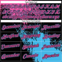 Load image into Gallery viewer, Custom Black Pink-Sky Blue 3D Pattern Design Abstract Brush Stroke Performance T-Shirt