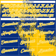 Load image into Gallery viewer, Custom Yellow Royal-White 3D Pattern Design Abstract Brush Stroke Performance T-Shirt