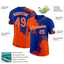 Load image into Gallery viewer, Custom Orange Royal-White 3D Pattern Design Abstract Brush Stroke Performance T-Shirt