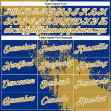 Load image into Gallery viewer, Custom Old Gold Royal-White 3D Pattern Design Abstract Brush Stroke Performance T-Shirt