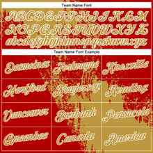 Load image into Gallery viewer, Custom Old Gold Red-White 3D Pattern Design Abstract Brush Stroke Performance T-Shirt