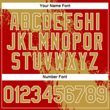 Load image into Gallery viewer, Custom Old Gold Red-White 3D Pattern Design Abstract Brush Stroke Performance T-Shirt