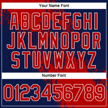 Load image into Gallery viewer, Custom Red Navy-White 3D Pattern Design Abstract Brush Stroke Performance T-Shirt