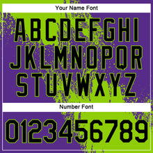 Load image into Gallery viewer, Custom Neon Green Black-Purple 3D Pattern Design Abstract Brush Stroke Performance T-Shirt