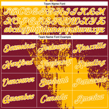 Load image into Gallery viewer, Custom Gold Crimson-White 3D Pattern Design Abstract Brush Stroke Performance T-Shirt