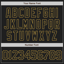 Load image into Gallery viewer, Custom Black White-Old Gold 3D Pattern Design Abstract Splatter Grunge Art Authentic Baseball Jersey